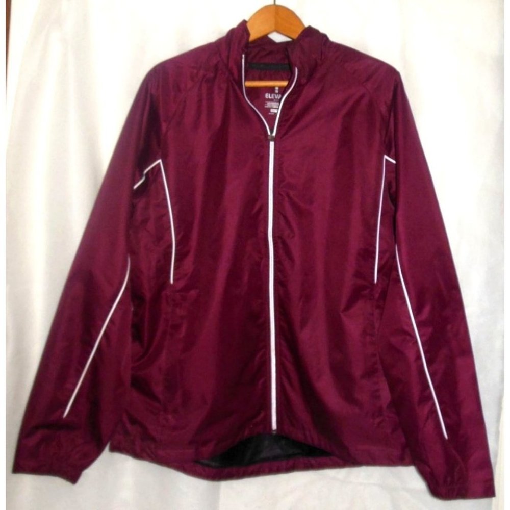 Elevate Sport Womens Windbreaker/Rain Jacket Burgundy Size XL Full Zip EUC